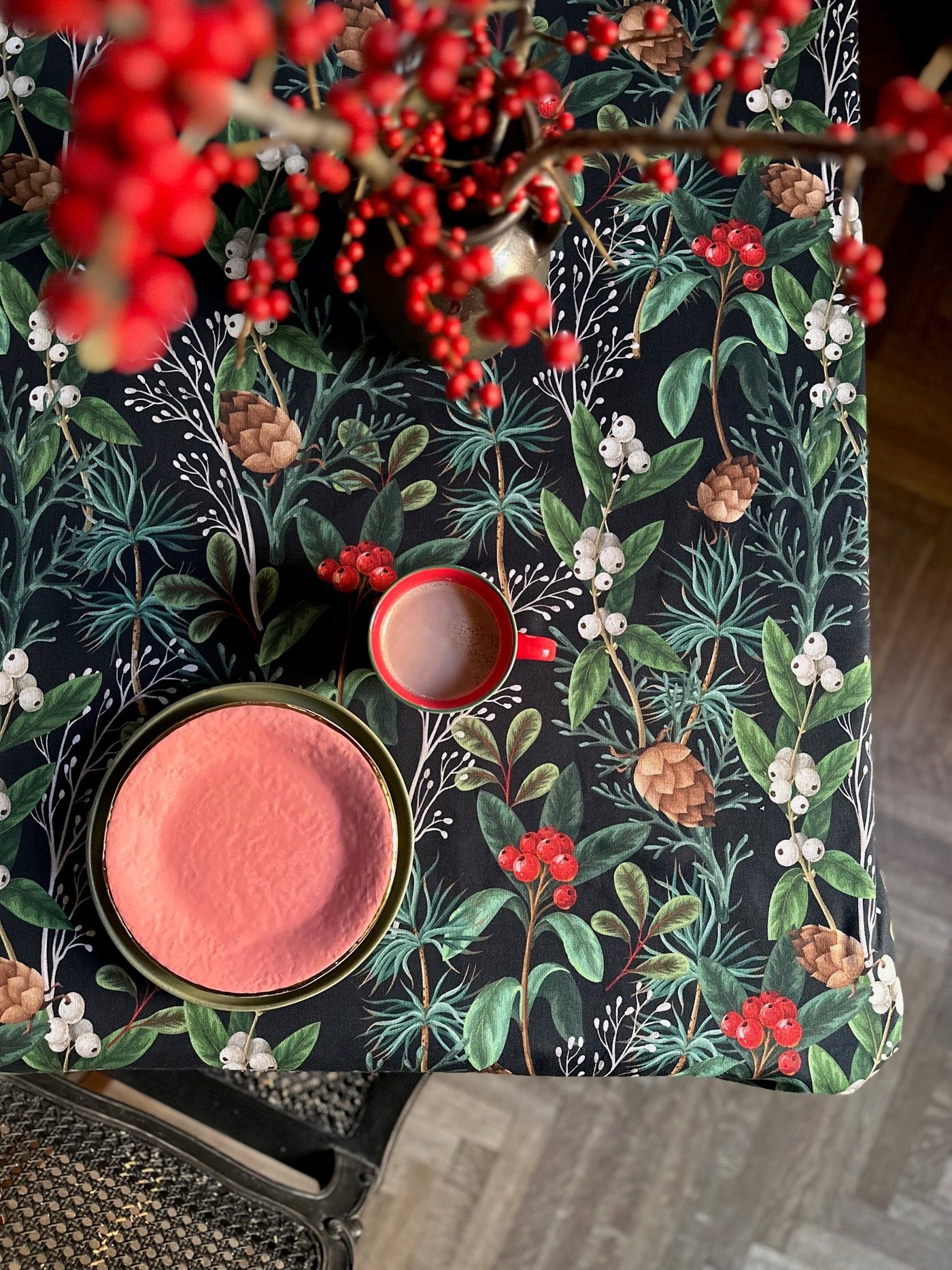 Festive Motive Christmas forest Rectangular Tablecloth